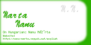 marta nanu business card